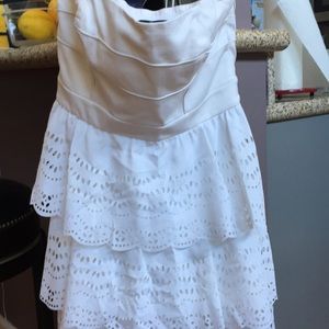 White fancy strapless dress